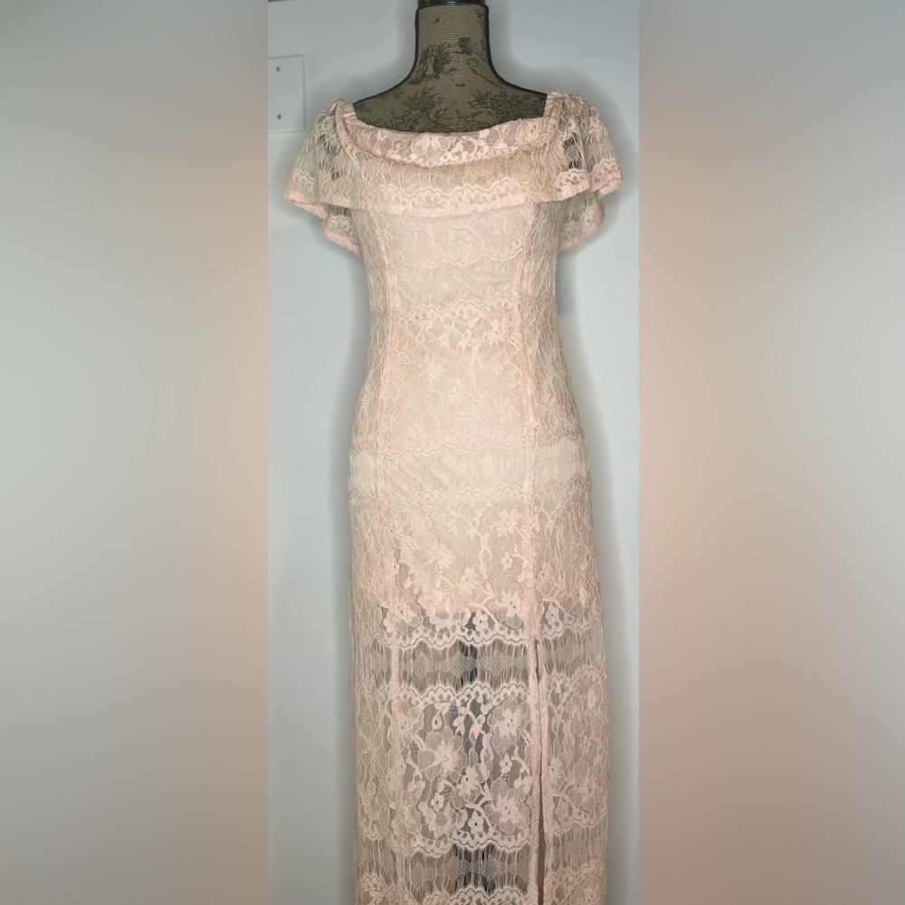Off the shoulder pink lace Danity Paris dress